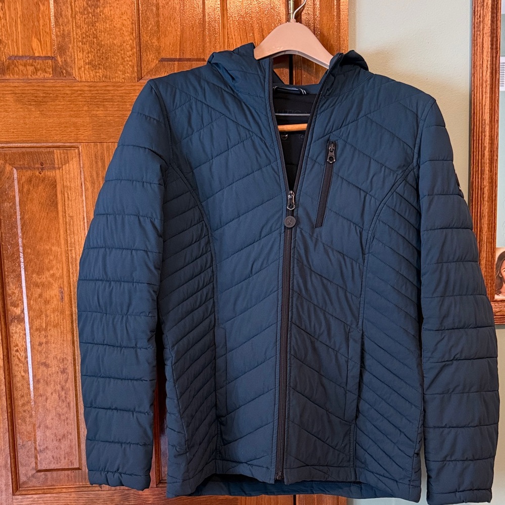 Women’s Nautical Dark Blue Puffer Jacket
